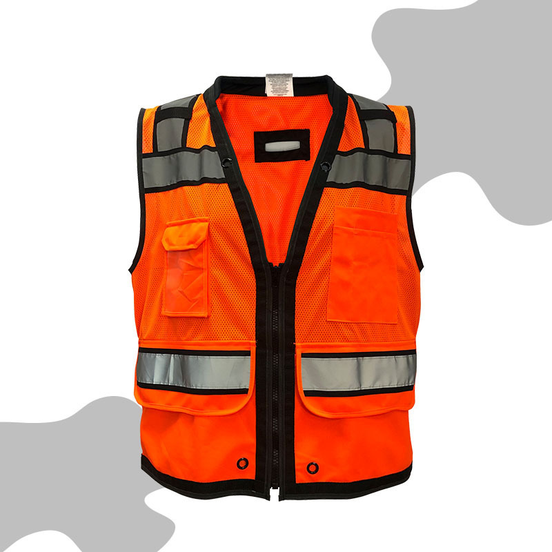 High Visibility Vests Reflective Short Running Vest Men Reflective Vest Orange With Logo