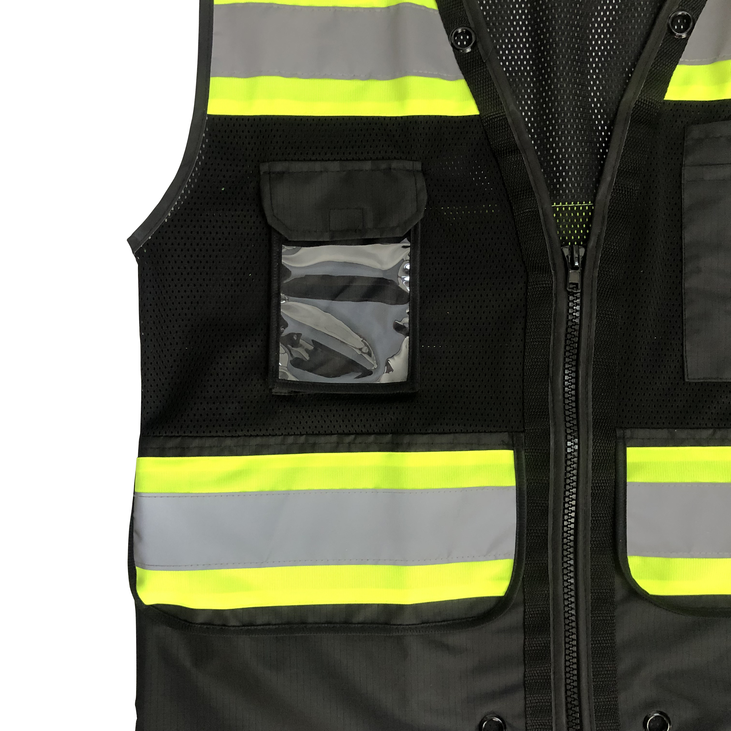 Reflective Safety Workwear Construction Tool Vest Security Reflective Strip Outside Running Safety Hi Vis Vest For Men