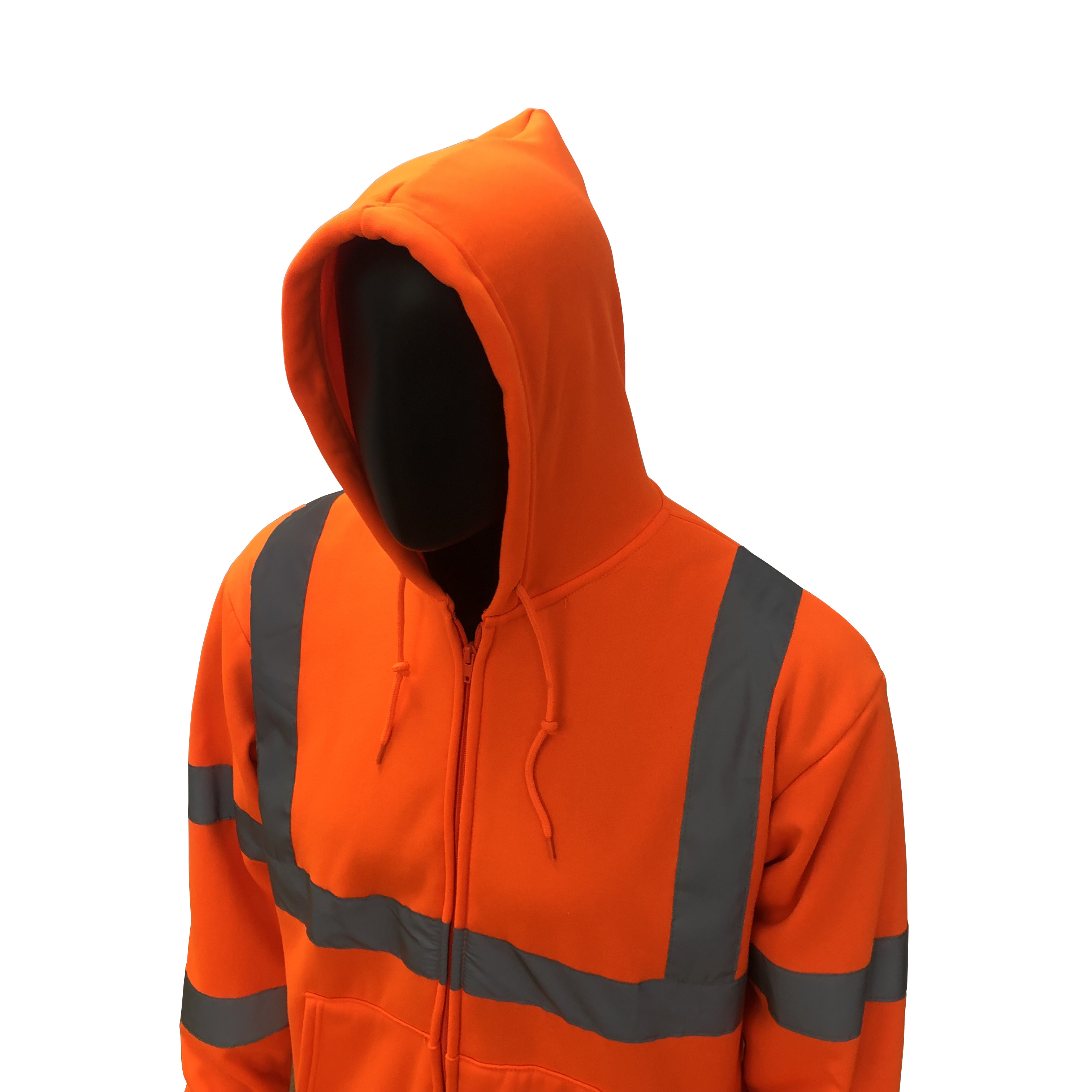 High Visibility Reflective Safety Clothing Wholesale Mens Anorak Padding Jacket With Hood 3M Reflective For Winter