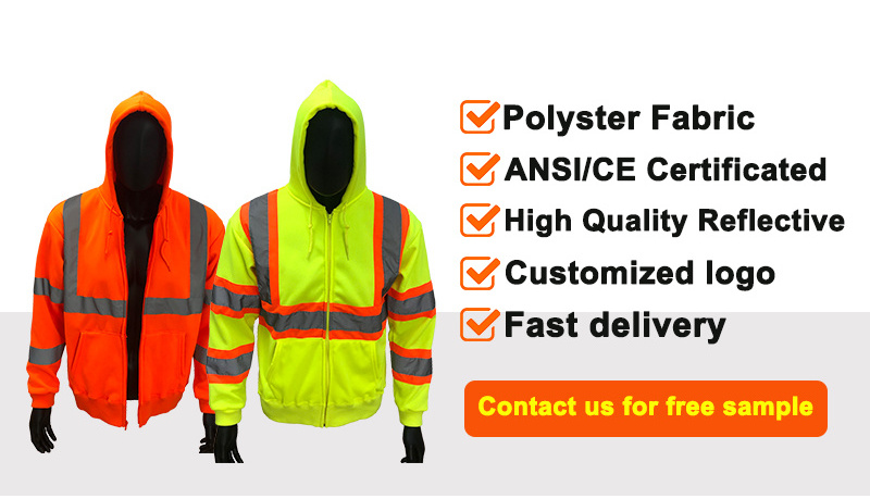 Mens High Visibility Reflective Workwear High Vis Jumper Reflective Saftey Clothing Workwear Construction Hi Viz Jacket