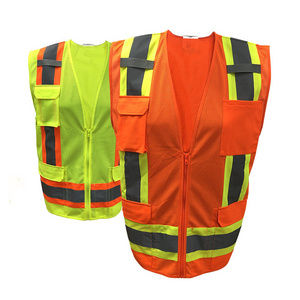 Custom Men Mesh Hi Vis Reflective Work Wear Construction Hunting Safety Vest Workwear Reflective Safety Vest With Pockets