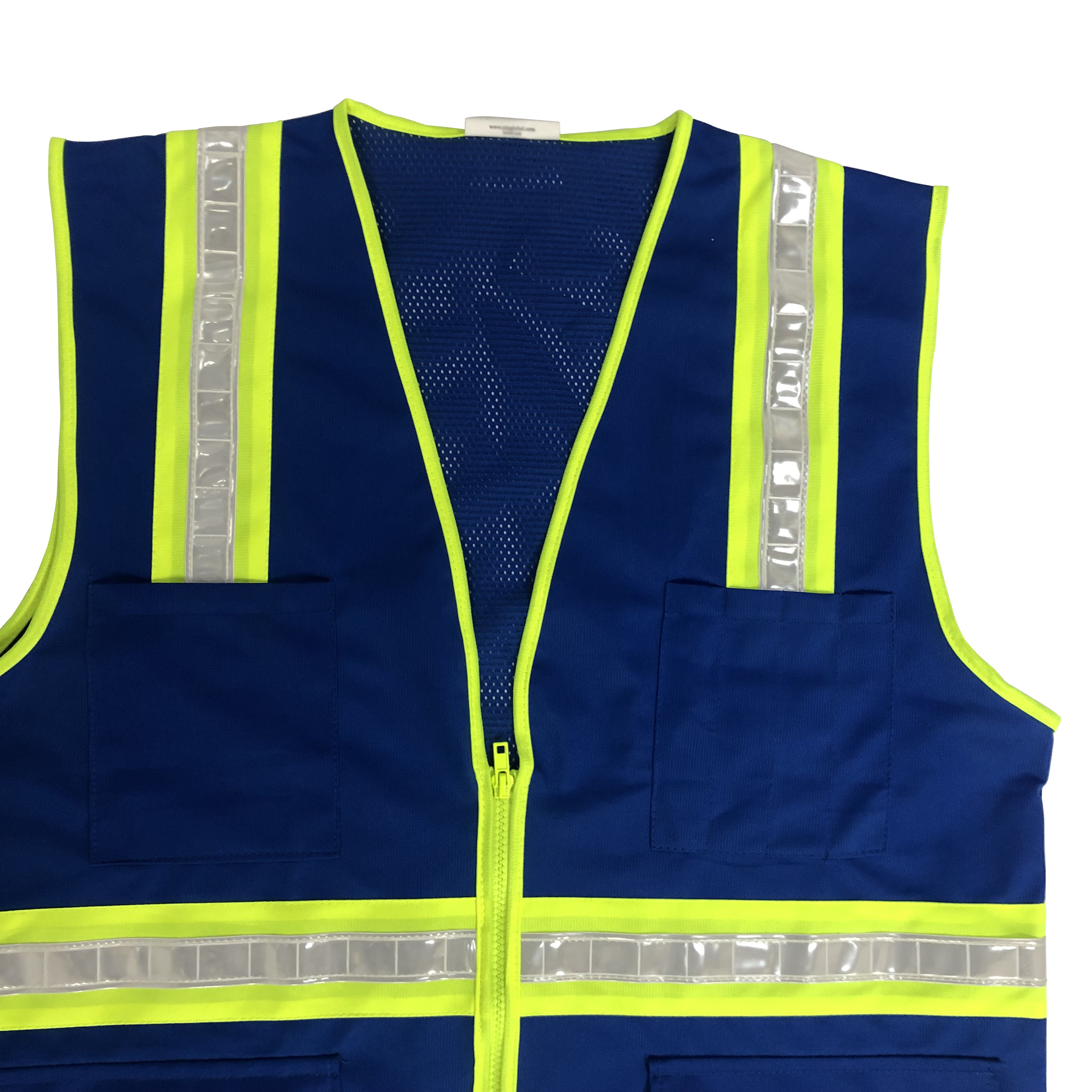 Ansi Class 2 High Visibility Vest Navy Blue Mesh Safety Vest High Quality Polyester Safety Vest Class 2