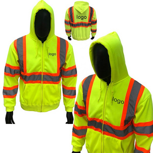 High Visibility Safety Mens Vest Jacket Print Logo Construction Security Mens Vest Jacket Reflective Workwear Jacket For Mens