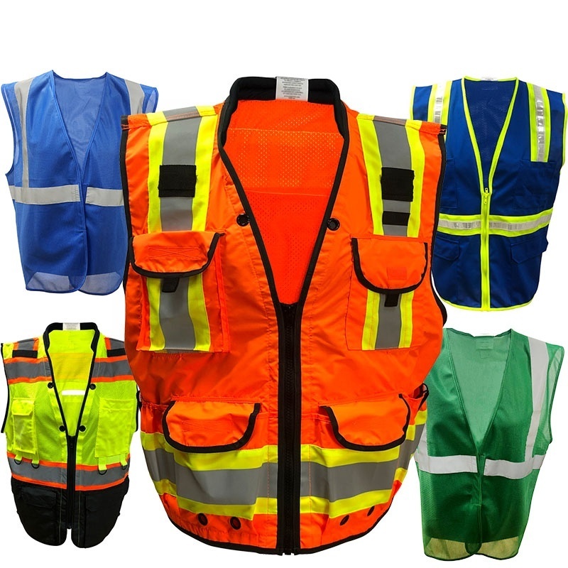 Customized Class 2 Black Orange Pink Red Blue Yellow Green Ambulance Riding Construction Traffic Safety Vest