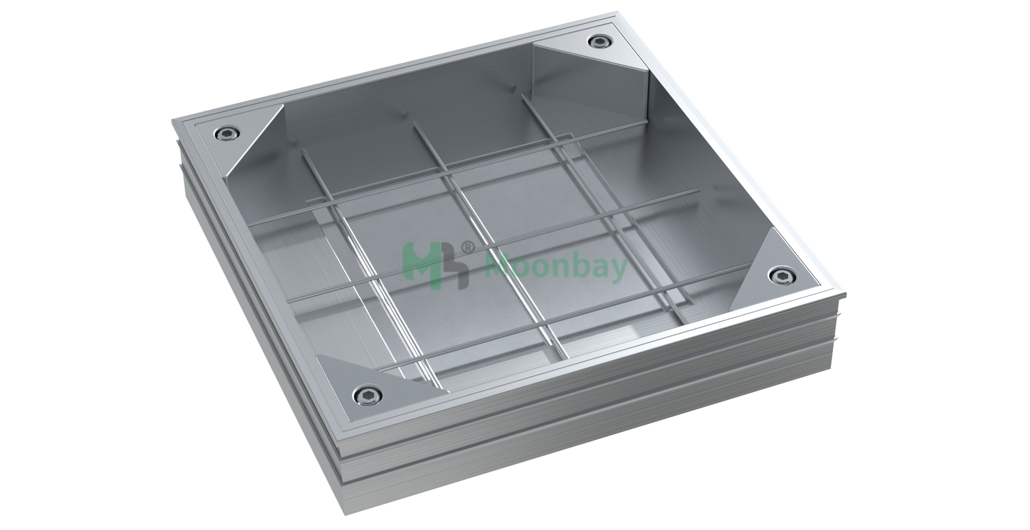 Invisible weather resistant aluminum airtight heavy gauge manhole metal cover