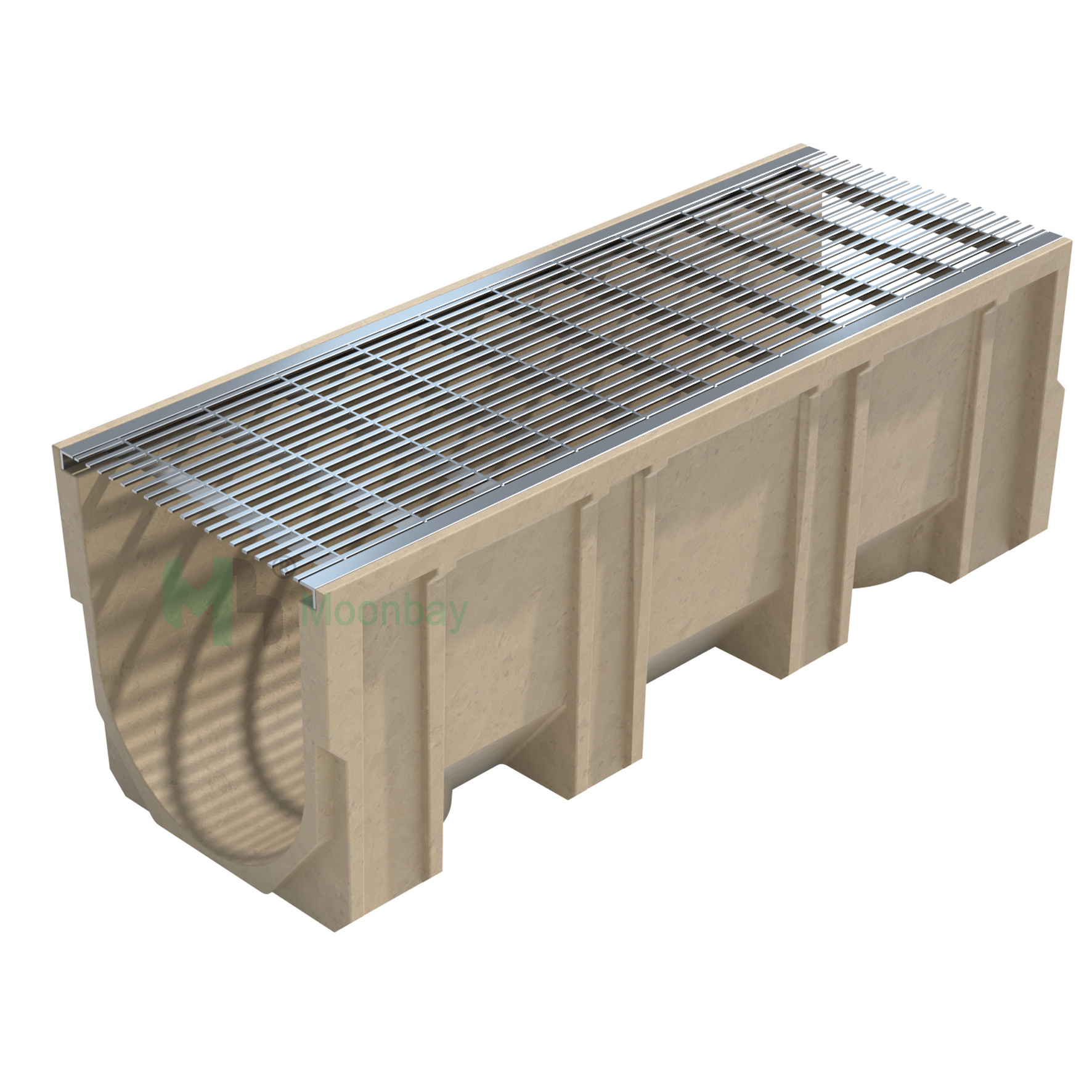 Underground High Duty Driveway polymer concrete drain channel with grating cover