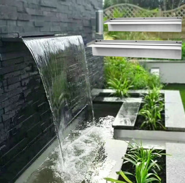 Garden stone wall waterfall corten steel pond for outdoor