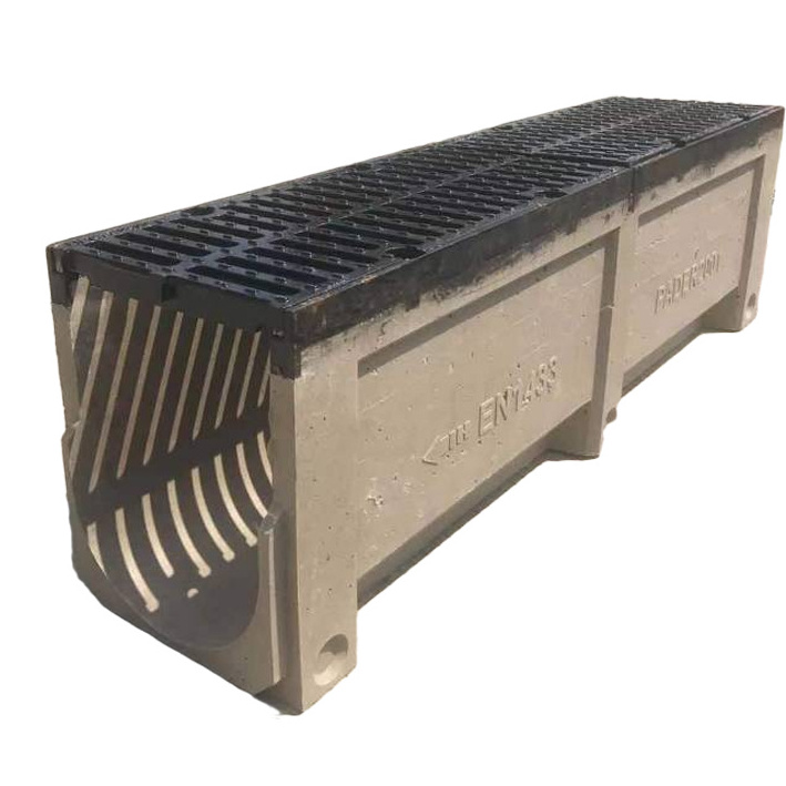 Underground High Duty Driveway polymer concrete drain channel with grating cover