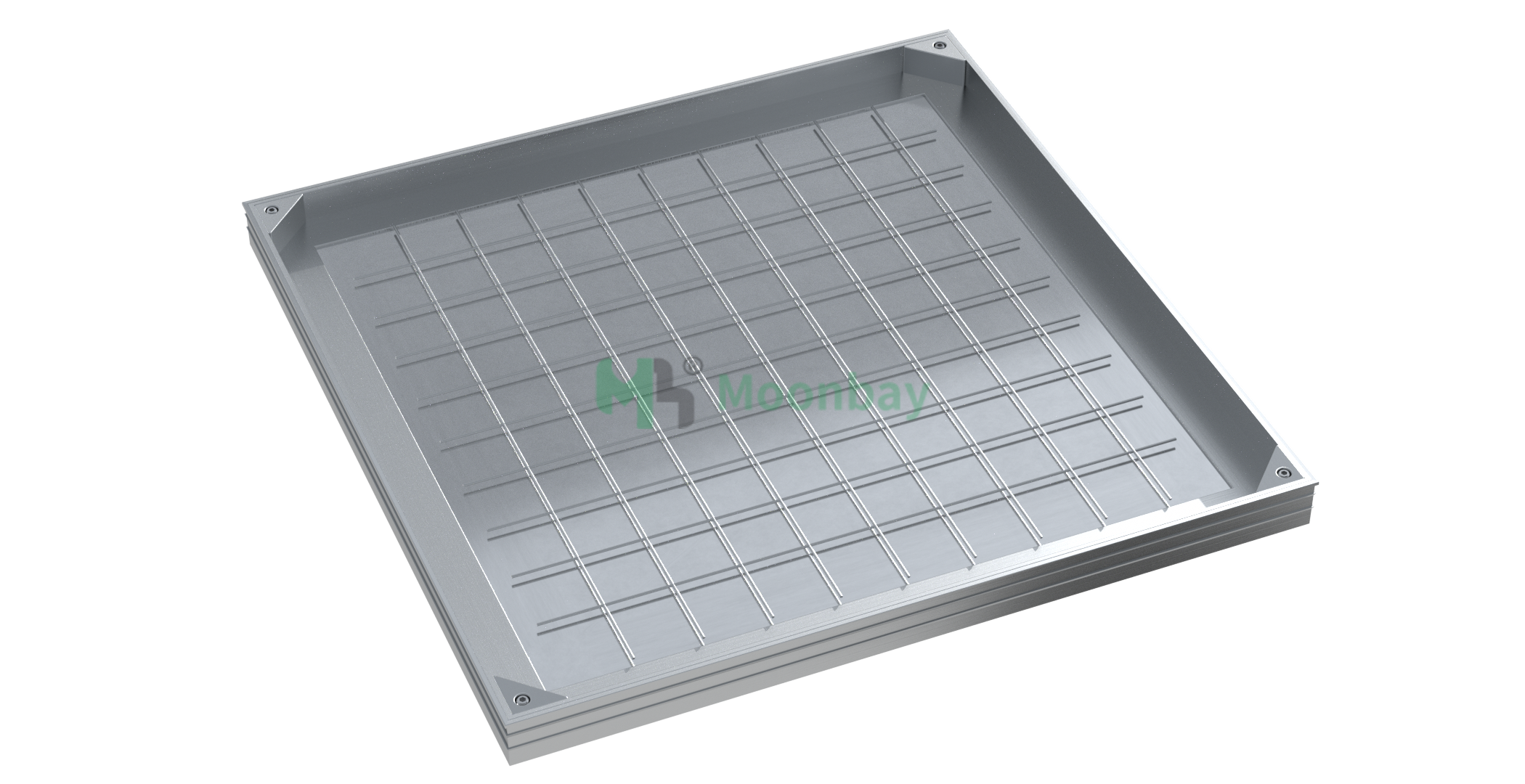 Invisible weather resistant aluminum airtight heavy gauge manhole metal cover