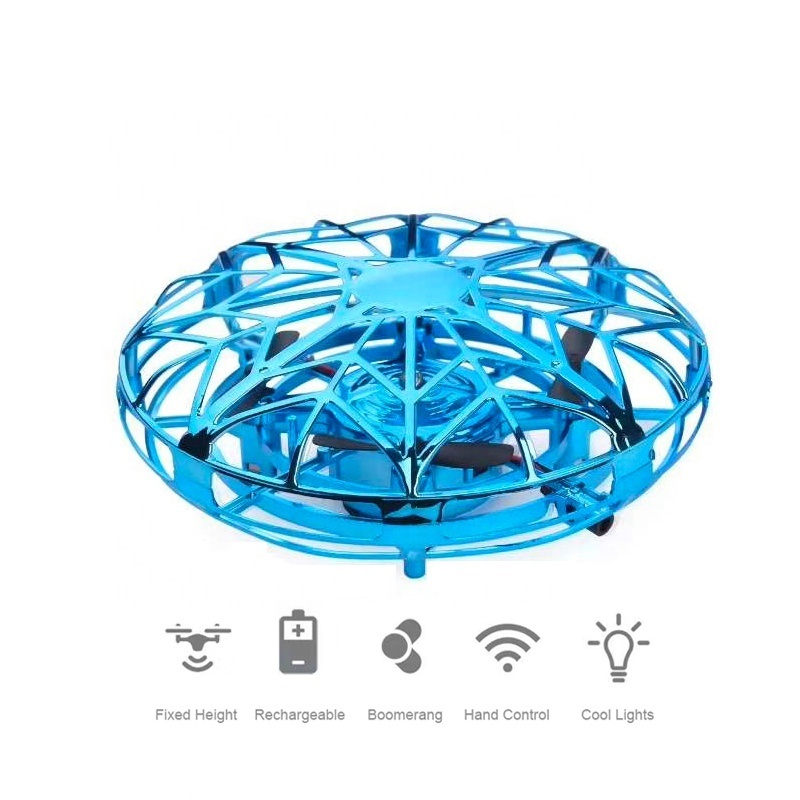 Four Axis Induction Aircraft Spinner Toys with Colorful LED Lights Magic Flying Fidget Spinner Toy UFO Mini Drone