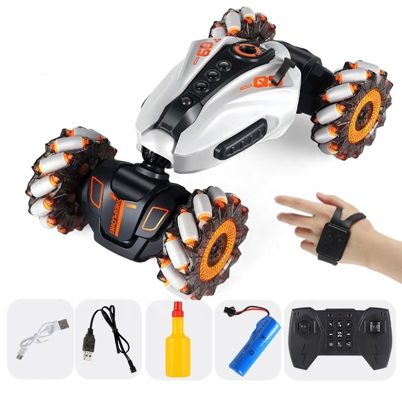 Stunt RC Car 4WD 2.4Ghz Spray Remote Control Toy Car Double Sided Driving RC Twist Car with Lights Music