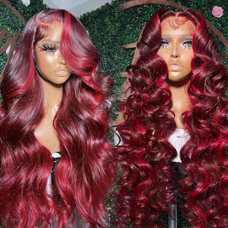 Wholesale Color Wigs Cuticle Aligned Hair Raw Vietnamese Wig Red Human Hair Lace Front Wig