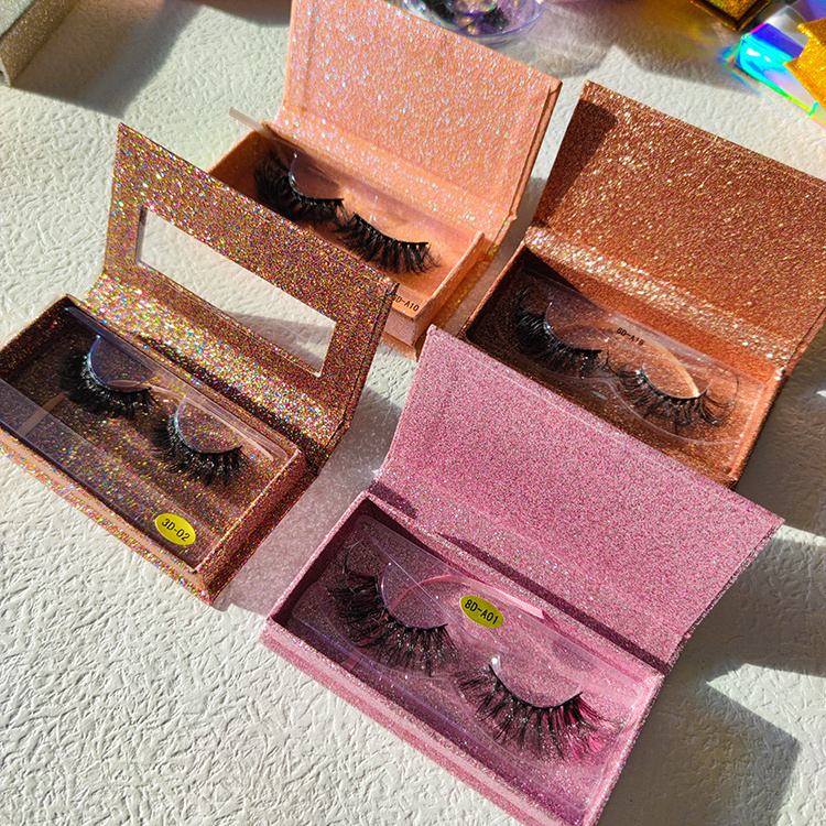 Custom Halloween Christmas Decals Lash Glam Eyelashes Individual 25 mm Color Glitter Mink Lashes