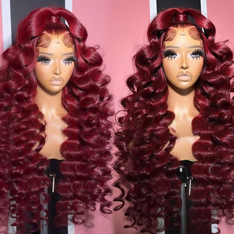 Wholesale Color Wigs Cuticle Aligned Hair Raw Vietnamese Wig Red Human Hair Lace Front Wig