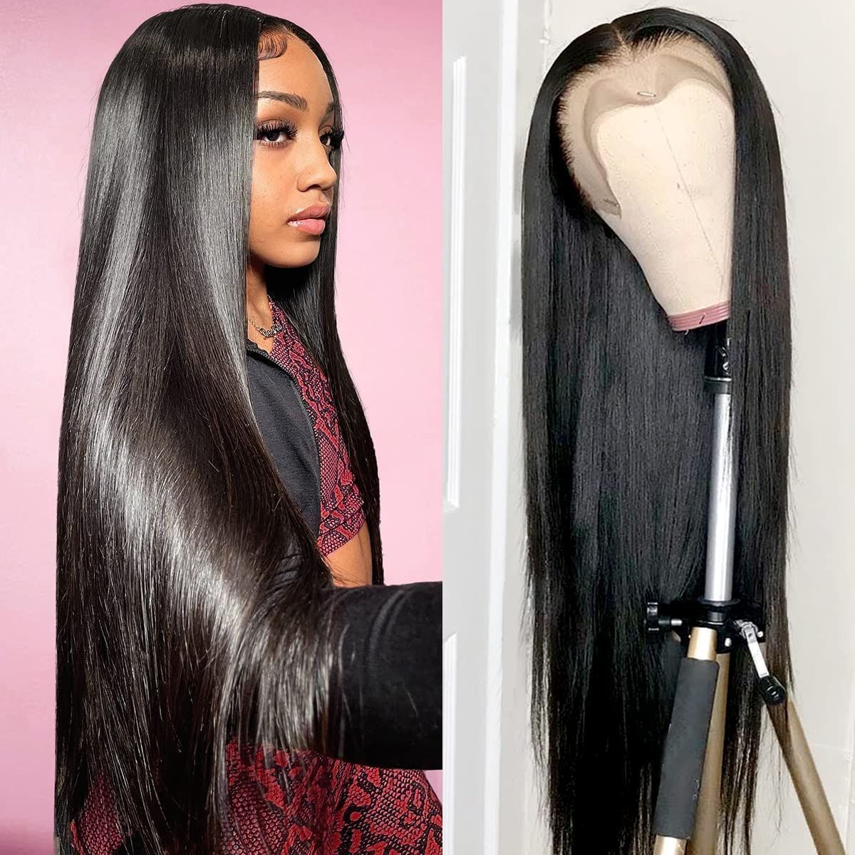 180% Density 30 40 Inch 13X4 13X6 Straight Pre Plucked Remy Virgin Human Hair Transparent Hd He Lace Frontal Wig