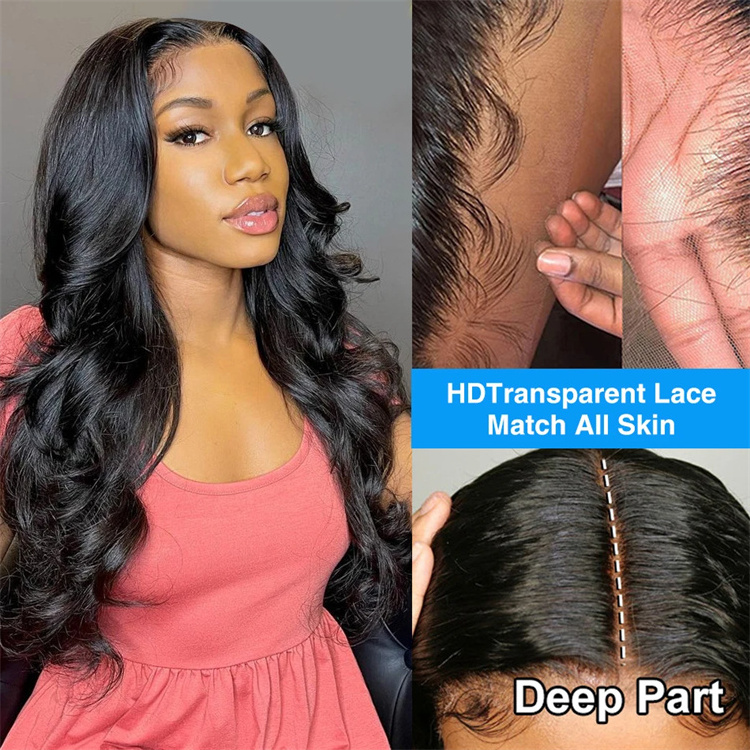 Wholesale Body Wave Hair Extensions Wig Human Hair Lace Front Wigs For Black Women, Peruvian HD Lace Frontal Wig Human Hair