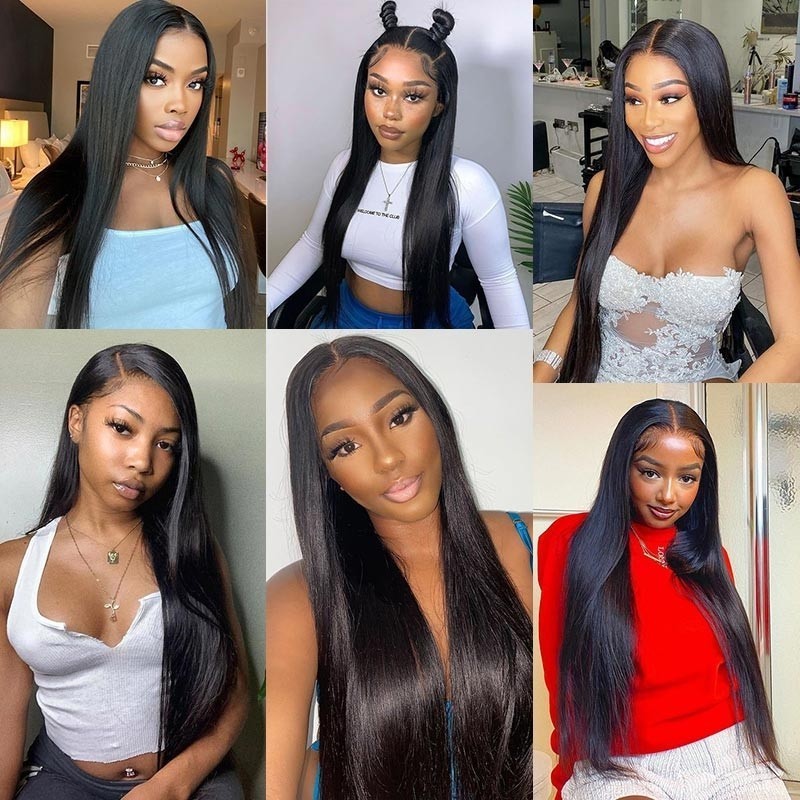 13X6 Hd 40 Inch 150% 180% 210% Density Human Hair Full Lace Front Wig Indian Human Hair Lace Frontal Wigs