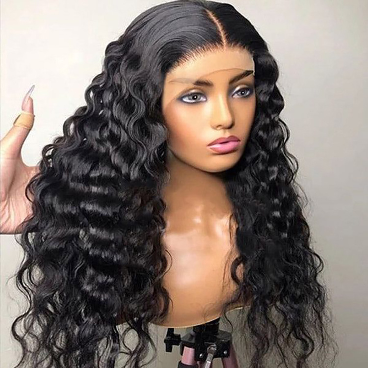 Wholesale glueless cuticle aligned lace frontal wigs 100% human hair pre plucked water wave wig human hair 360 lace wig