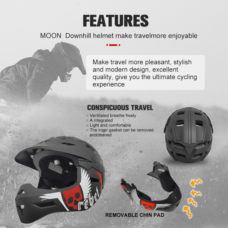 MOON Custom Lightweight Unisex Mtb Detachable Adjustable Cycling Road Racing downhill Helmet