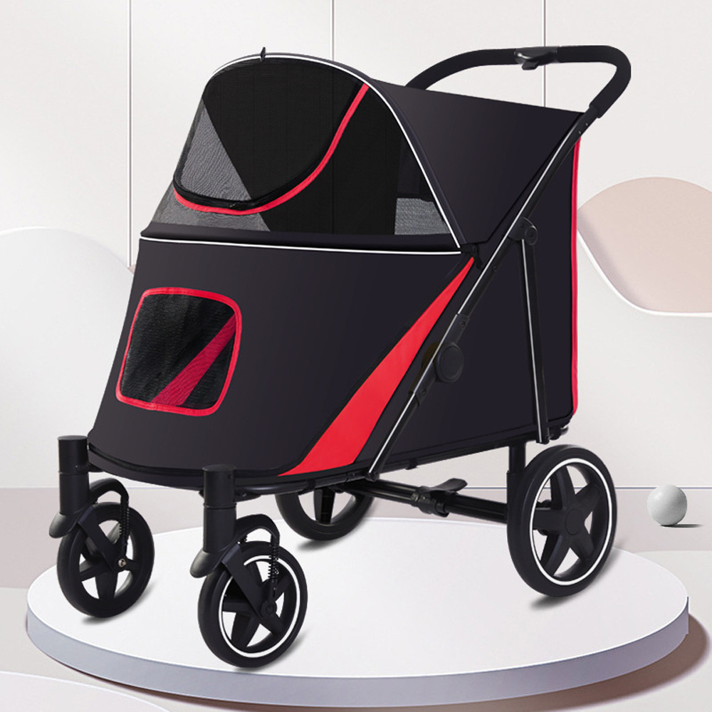 2 colors 4 Wheels Pet Dog Stroller foldable portable cat pet carrier wholesale pet stroller dog cart trolley