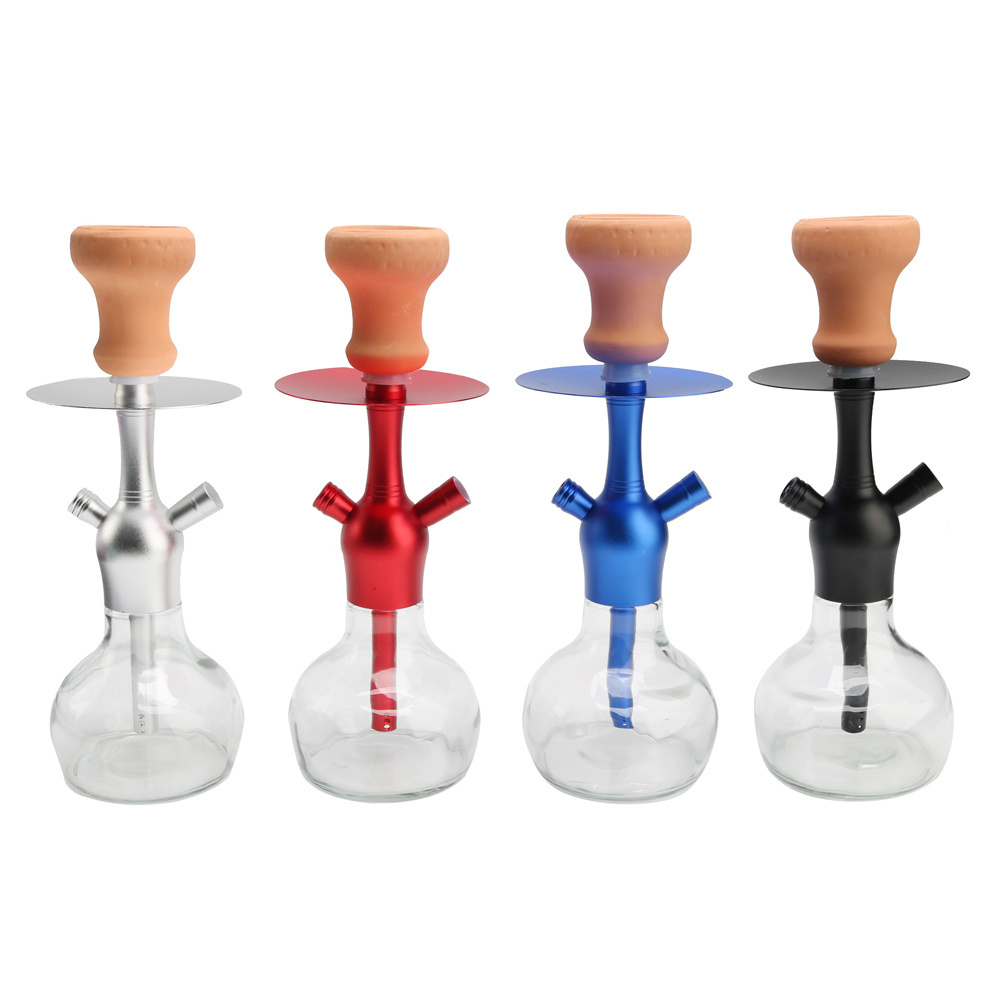 smoking hookah shisha set chicha complet wholesalers hookah cup glass hookah set with portable bag