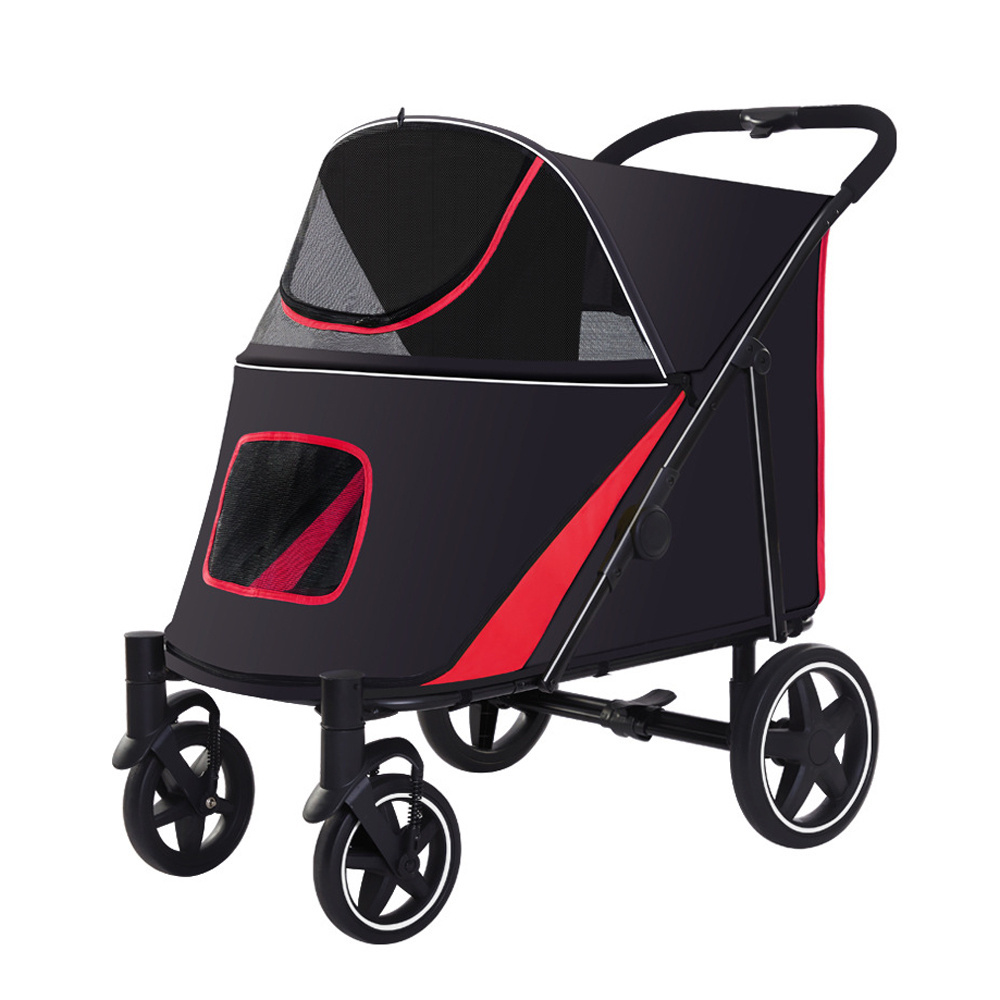 2 colors 4 Wheels Pet Dog Stroller foldable portable cat pet carrier wholesale pet stroller dog cart trolley