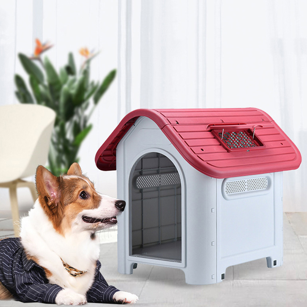 Skylight outdoor dog house Rain proof dog kennel waterproof doghouse plastic dog house custom door with toilet