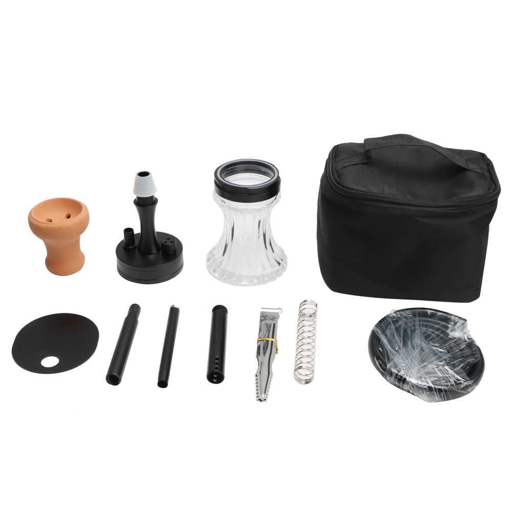 narguil sheesha carry mini hookah metal shisha travel hookah aluminium alloy shisha custom chicha glass hookah with bag