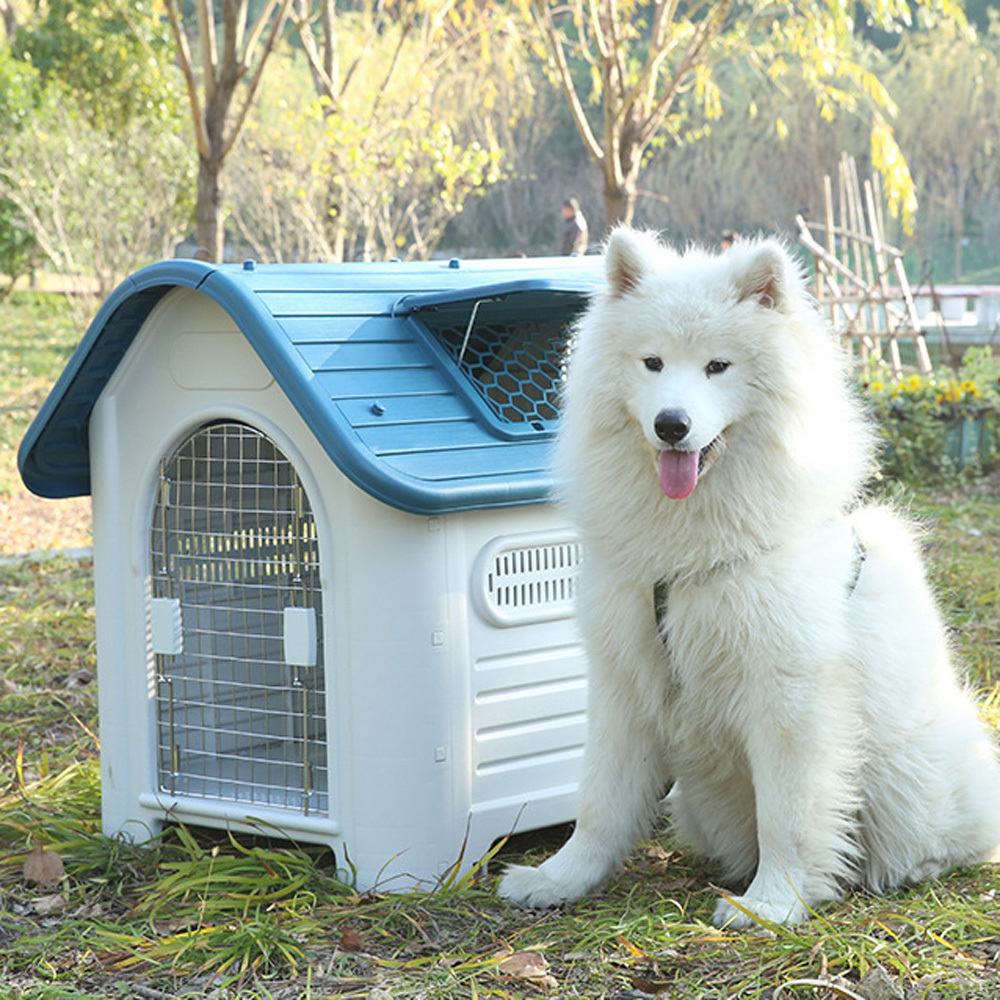 Skylight outdoor dog house Rain proof dog kennel waterproof doghouse plastic dog house custom door with toilet