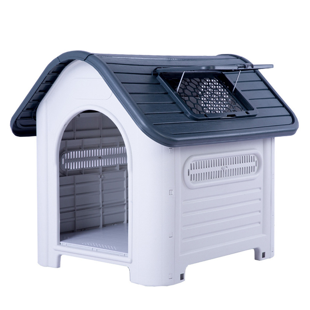 Skylight outdoor dog house Rain proof dog kennel waterproof doghouse plastic dog house custom door with toilet