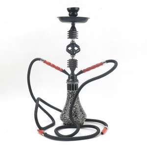 new design black 2 hose hookah shisha wholesalers hookah sheesha aluminum alloy hookah set chicha complet