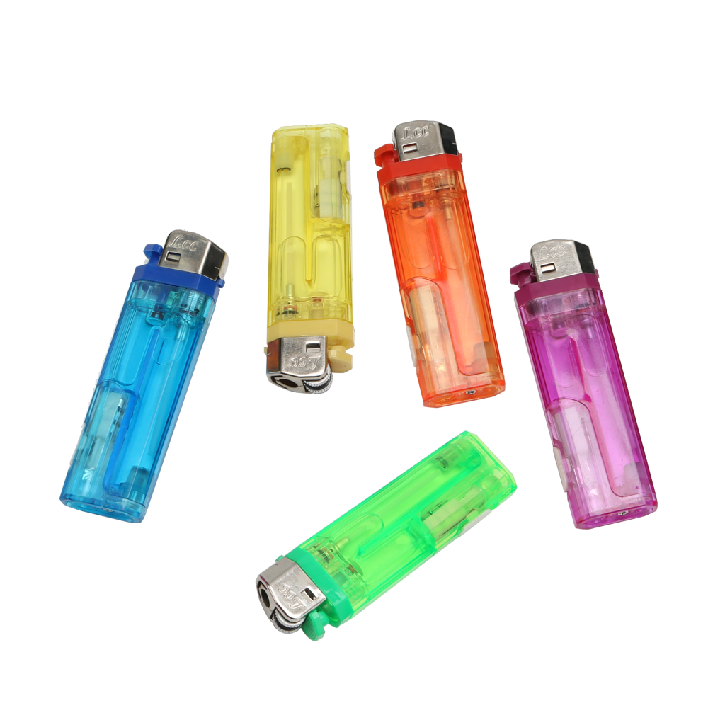 Custom Portable Led Lighters long lasting cigarette Lighters wholesale Filling gas flint lighter