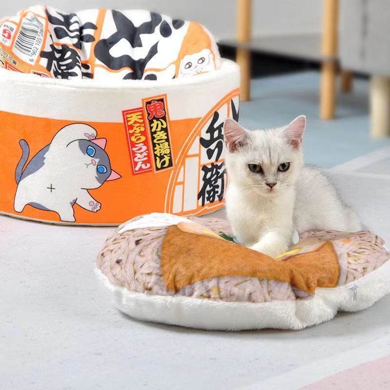 2 colors new style Ramen pot cat kennel wholesale Creative cat sleeping nest pet blanket dog kennel bed