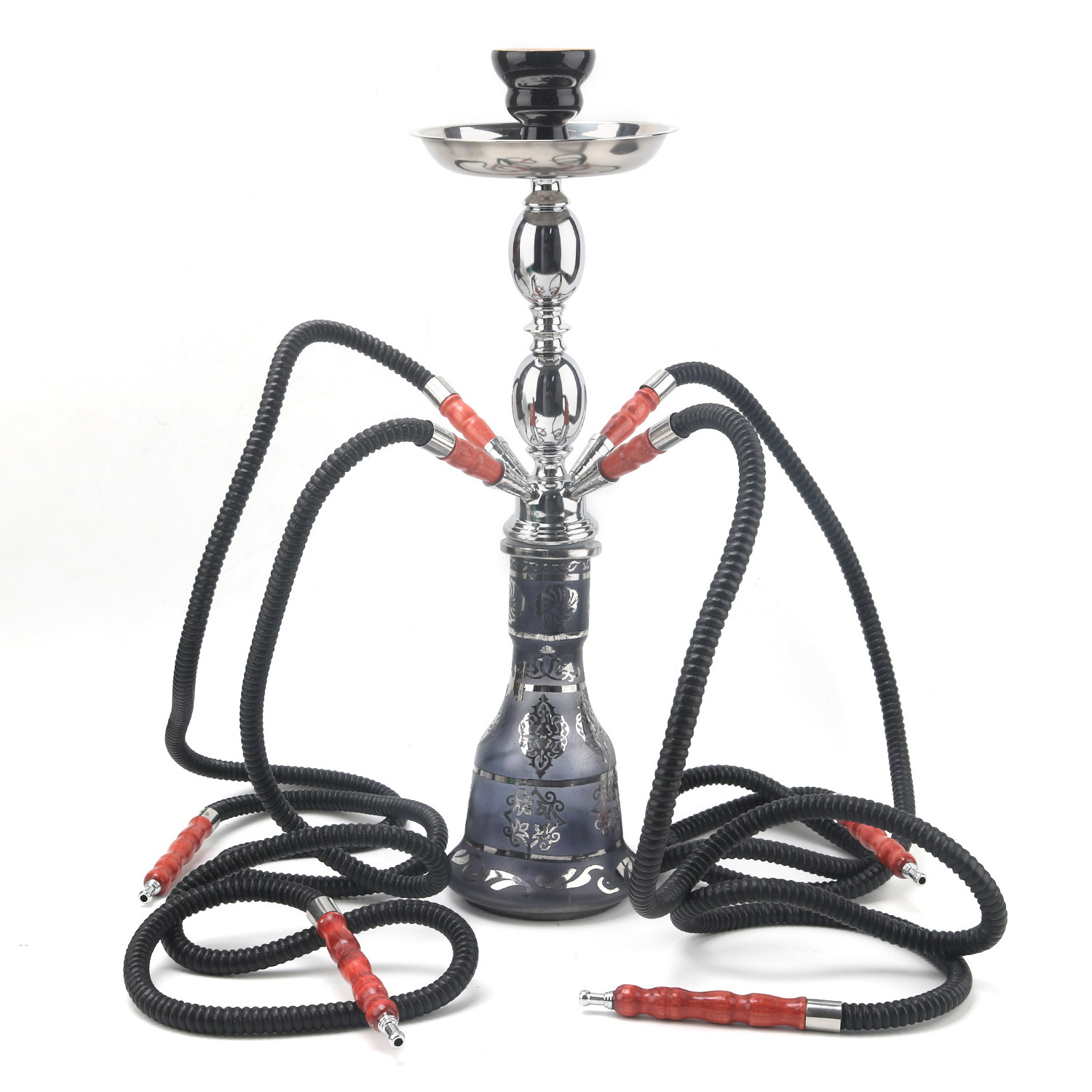 new style 4 hose hookah set wholesalers hookah shisha 3 colors hooka complete chicha glass shisha hookah