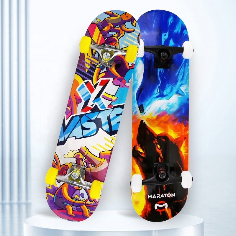 surface custom heat transfer naklejki na deskorolke board skate hard rock canadian maple wood skateboards for boy