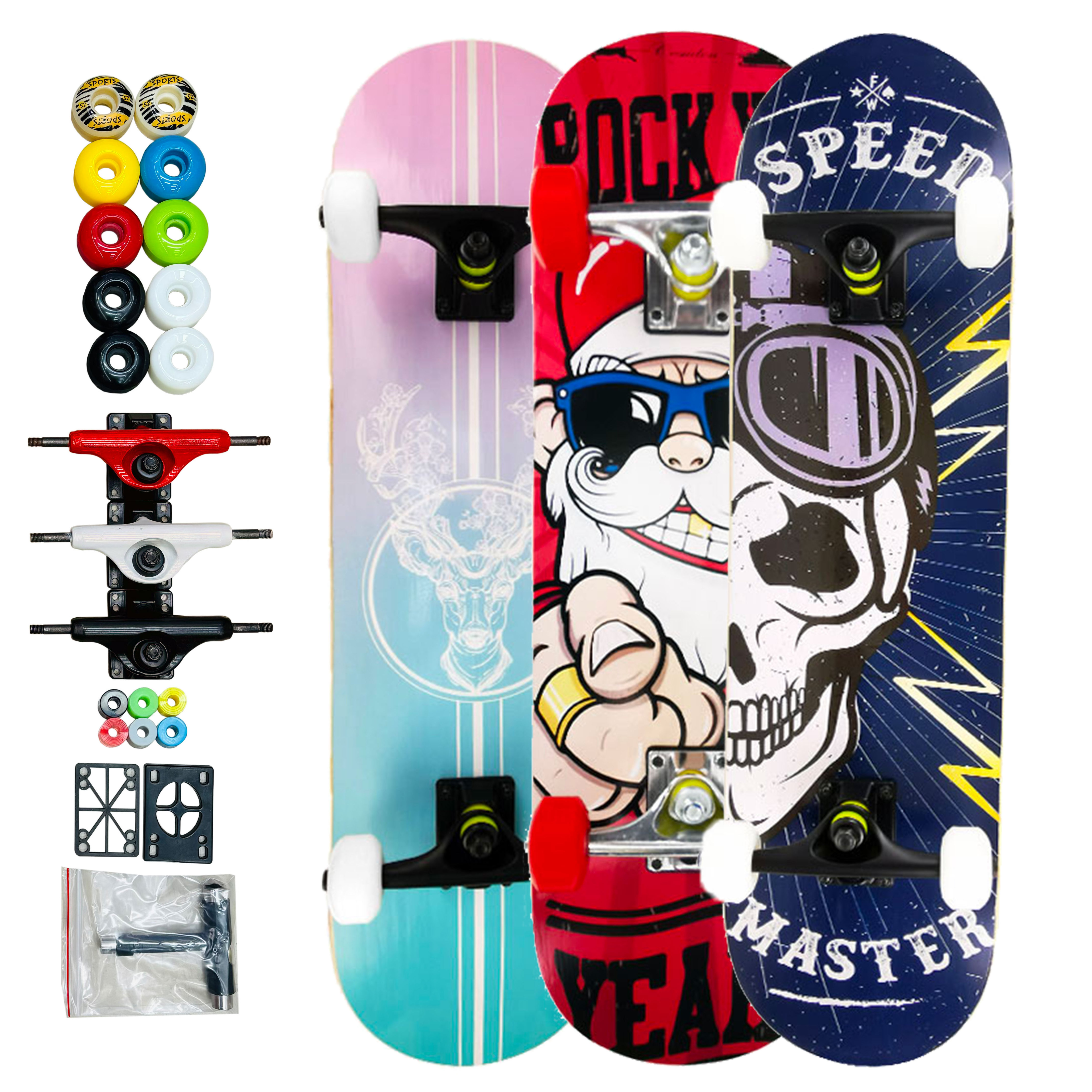 5-Inch 72V Skateboard Truck with Carbon Fiber Anime Grip Tape 32mm Color Selection Adults-Durable Steel PP Plastic PU Materials