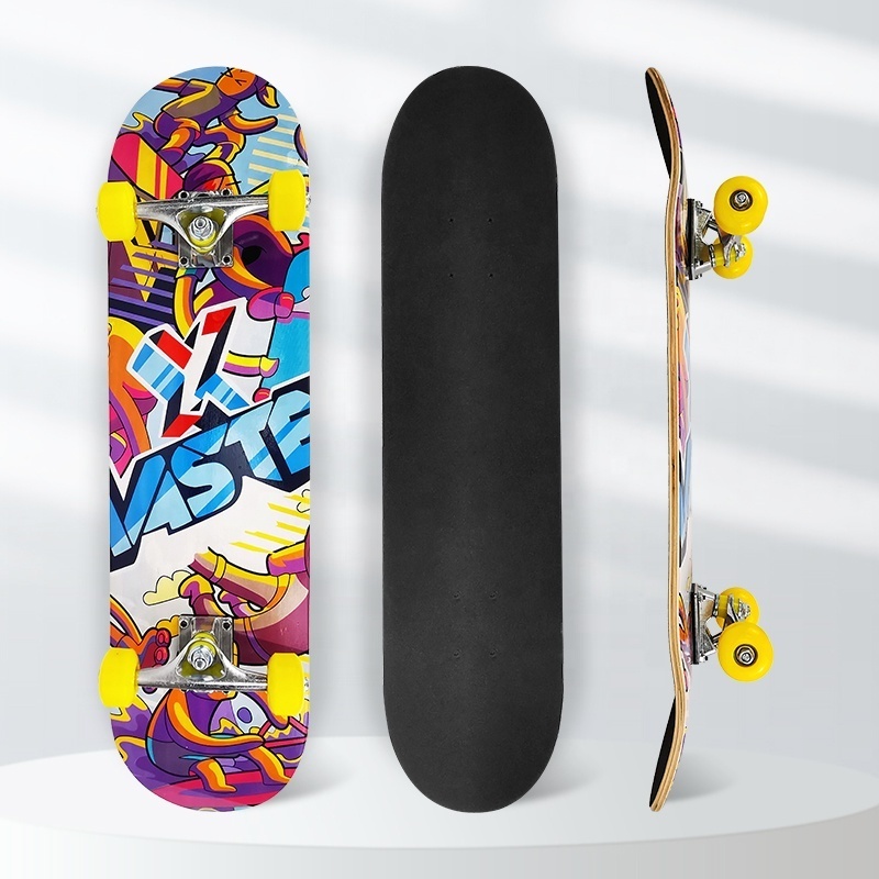 surface custom heat transfer naklejki na deskorolke board skate hard rock canadian maple wood skateboards for boy