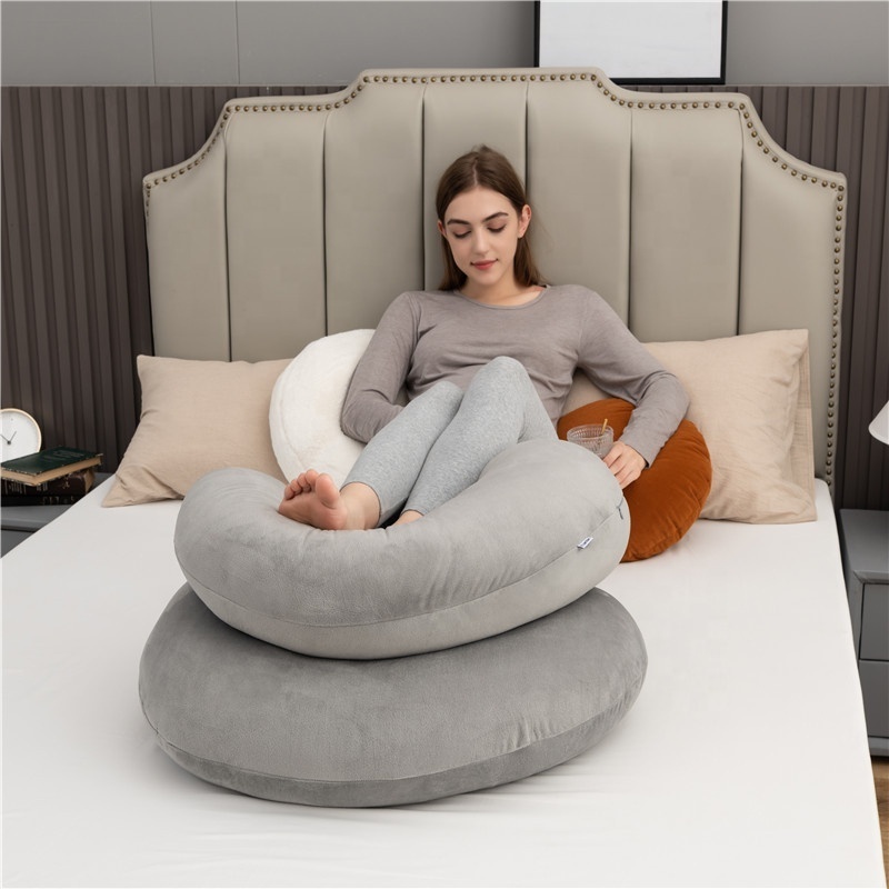 Full Body Support C Shaped Removable and Washable Velvet Soft Cover Maternity Pregnancy Pillow Sleeping