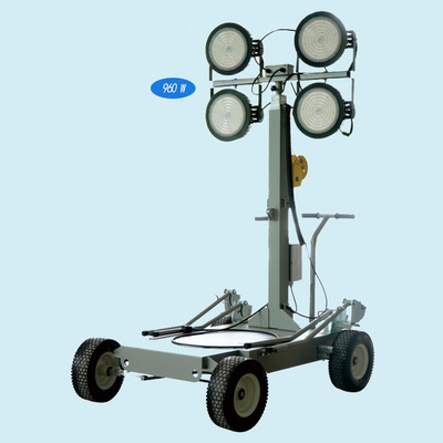 2024 China Factory 5m Hand Push Lifting Telescopic LED Flood Light Tower For Construction Site and Mining BestSuppliers
