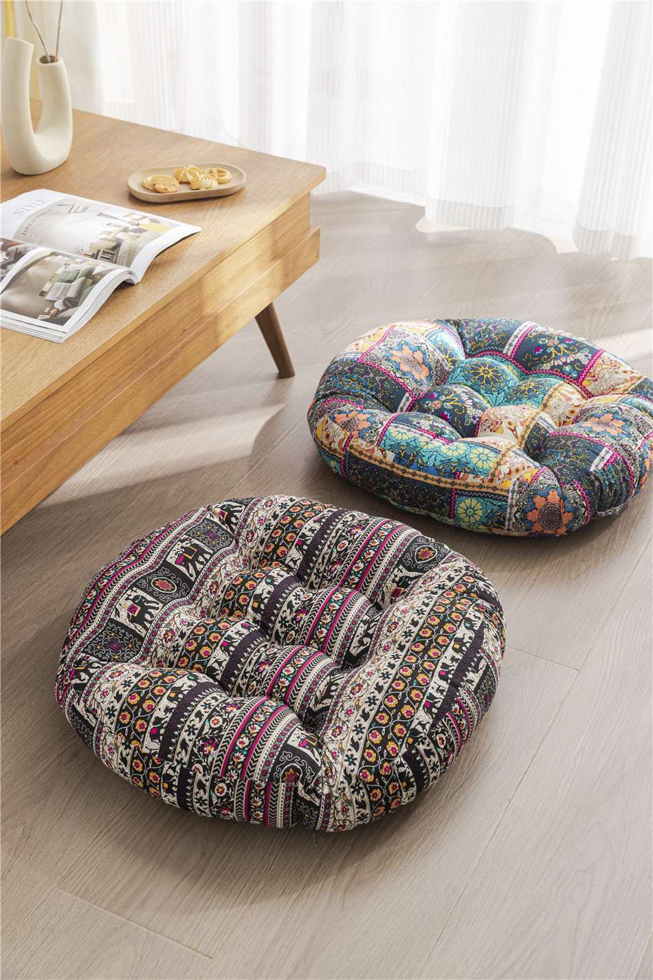 Bohemian Floor Cushion smart Square Meditation Pillow Mandala Floor Seat