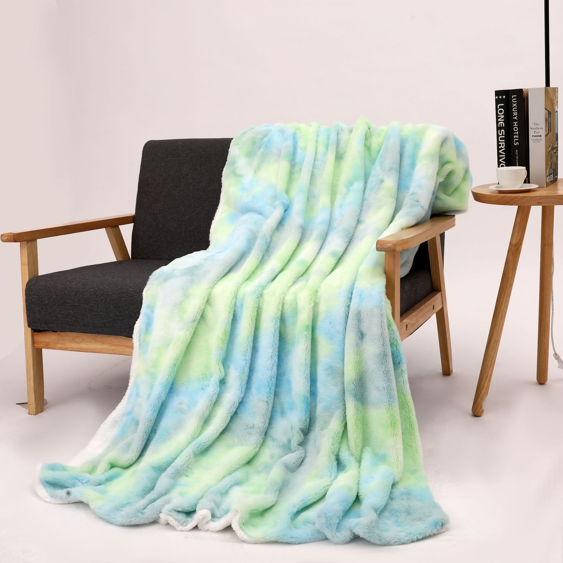 American Style organic nature eco-friendly Sherpa Faux fur Tie Throw Blanket