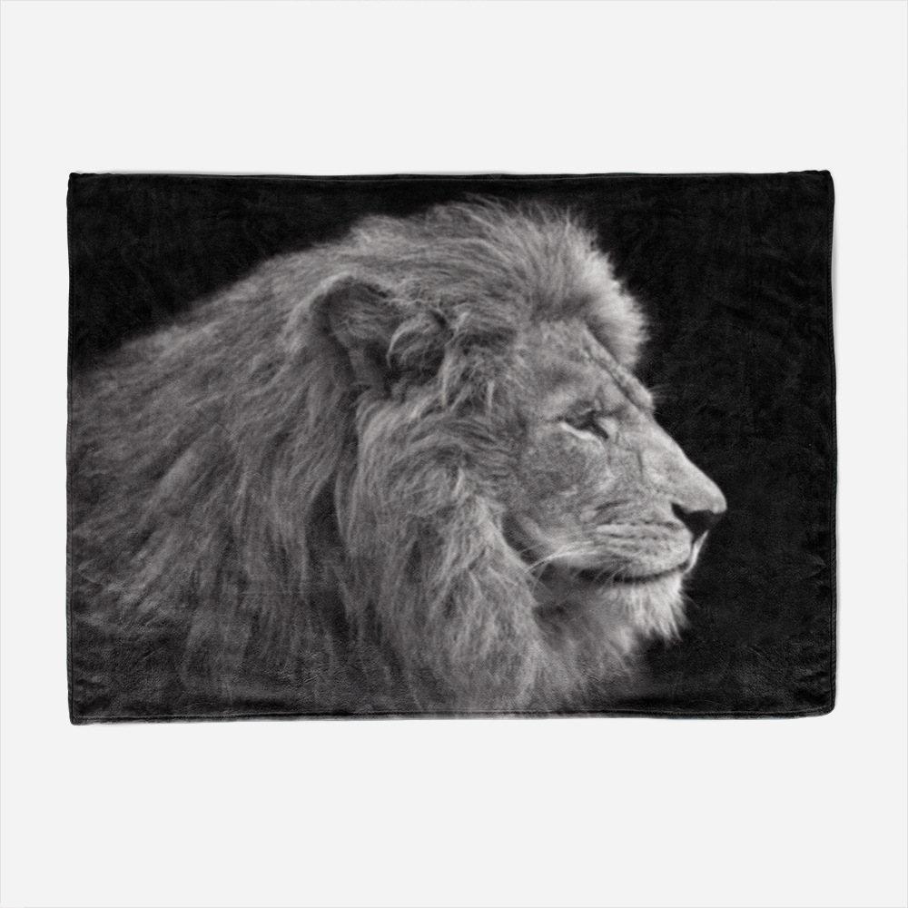 Tiger print lion print 3d Printed nature eco-friendly Sherpa Faux fur Tie Throw Blanket