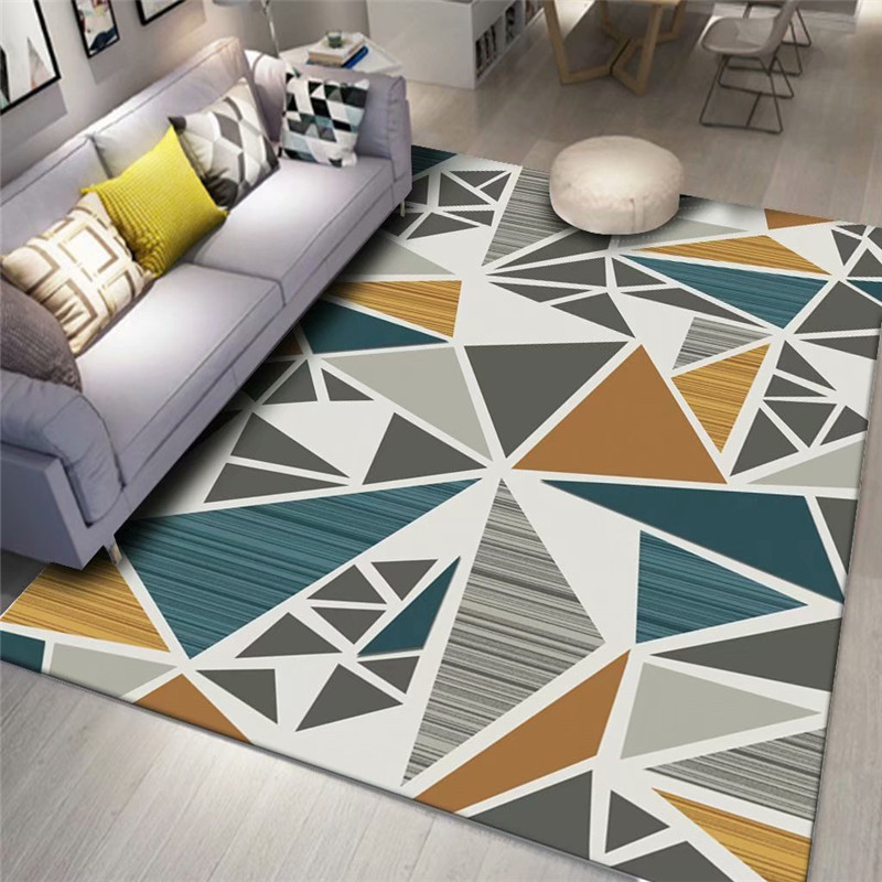 Nordic Style water proof Geometric 3d printed Eco-friendly nature room carpet rug