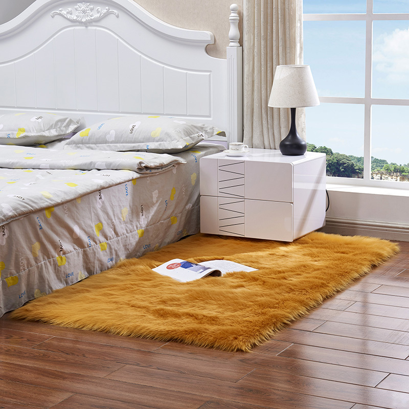 Nordic style faux fur rectangle square fleece rug carpet for home hotel Eco-friendly