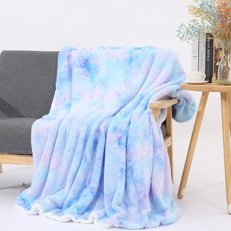 American Style organic nature eco-friendly Sherpa Faux fur Tie Throw Blanket