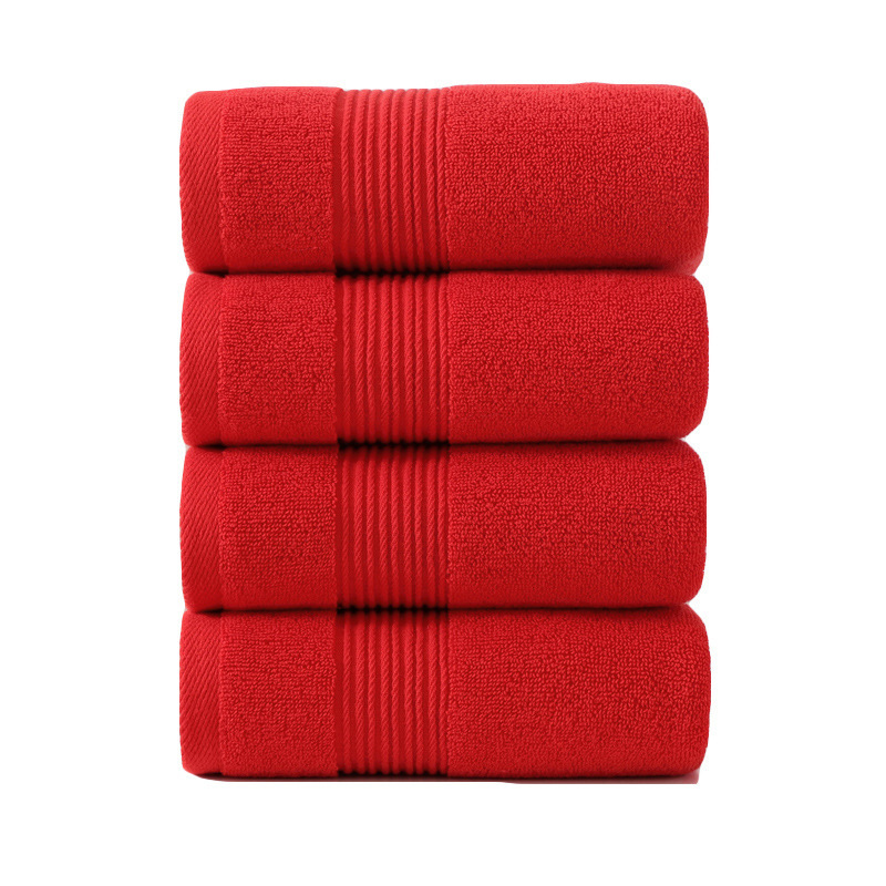 Wholesale Wedding Party Big Red Full Organic Cotton Face Towel Hand Towel