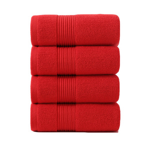 Wholesale Wedding Party Big Red Full Organic Cotton Face Towel Hand Towel