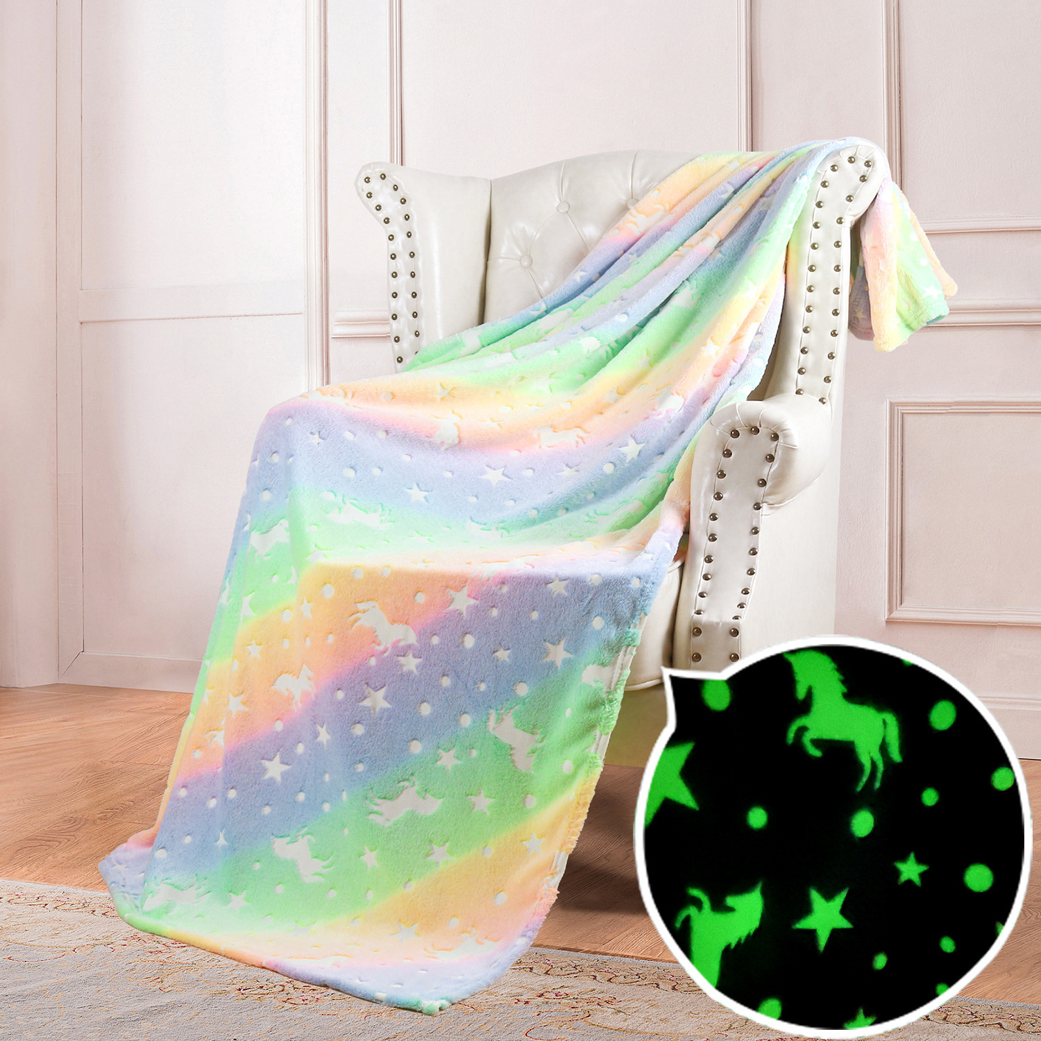 American Style Glow in Dark Throw Blanket 50