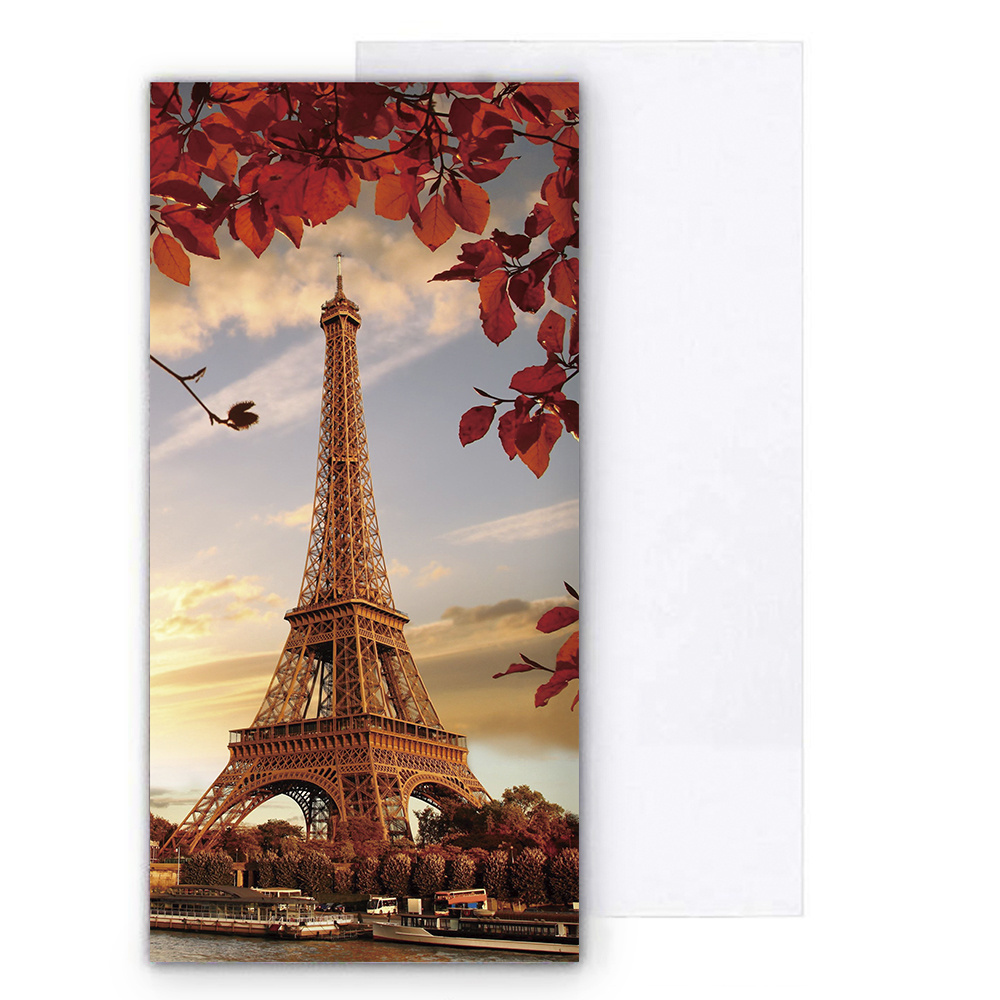 3D Style Microfiber Fast Dry Eiffel Tower Printed Square Beach Blanket Eco-friendly