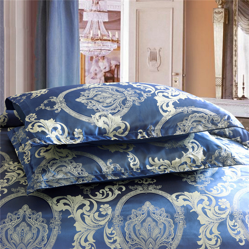 American style wedding flower plant nature Jacquard Satin 3PCS Comforter Cover Set